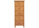 Syfax™ Cassettiera Alta 45X32X110 Cm In Legno Massello Di Rovere