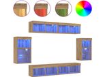 Syfax™ Set Mobile Tv 8 Pcs Rovere Artigianale Legno Multistrato