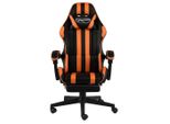 Syfax™ Sedia Da Gaming Con Poggiapiedi Nero E Arancione In Pelle Finta