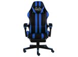 Syfax™ Sedia Da Gaming Con Poggiapiedi Blu E Nera In Pelle Finta