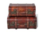 Syfax™ Baule Del Tesoro In Legno 2 Pz Vintage Marrone