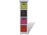 Syfax™ Mobiletto Con Cestini Multicolori In Legno Di Paulownia