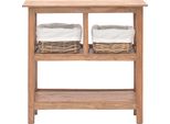 Syfax™ Tavolo Consolle In Legno Massello Di Mogano 69X28X70 Cm