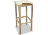 Syfax™ Sgabello Da Bar In Pelle Di Capra E Legno Massello Di Teak