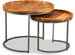 Syfax™ Set Tavolini Da Salotto 2 Pz In Legno Massello Di Mango