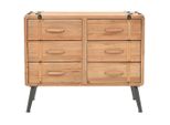 Syfax™ Cassettiera In Legno Massello Di Abete 91X35X73 Cm