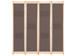 Syfax™ Divisorio A 4 Pannelli Marrone 160X170X4 Cm In Tessuto