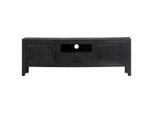 Syfax™ Mobile Porta Tv Nero 118X30X40 Cm In Legno Massello Di Mango