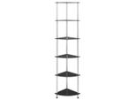 Syfax™ Scaffale A 6 Livelli Nero 30X30X160 Cm Vetro Temperato