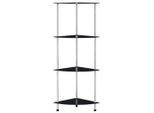 Syfax™ Scaffale A 4 Livelli Nero 30X30X100 Cm In Vetro Temperato