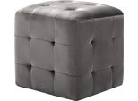 Syfax™ Pouf 2 Pz Grigio 30X30X30 Cm In Velluto