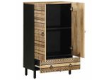Syfax™ Credenza 60X33,5X100 Cm In Legno Massello Di Mango Grezzo