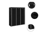 Syfax™ Armadio Con Scomparti E Aste Nero 150X45X175 Cm In Tessuto