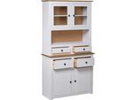 Syfax™ Credenza Bianca 93X40,5X180 Cm In Legno Massello Di Pino Panama