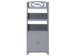 Syfax™ Mobiletto Da Bagno Grigio 46X24X116 Cm In Legno Di Paulownia