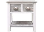 Syfax™ Tavolino Laterale Grigio 40X40X40 Cm In Legno Di Paulownia
