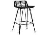 Syfax™ Sedie Da Bar 2 Pz Nere In Rattan
