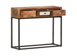 Syfax™ Tavolo Consolle Oro 90X30X75 Cm In Legno Massello Di Recupero