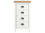 Syfax™ Credenza Hill Bianca 46X35X80 Cm In Legno Massello Di Pino