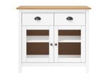 Syfax™ Credenza Hill Bianca 90X40X80 Cm In Legno Massello Di Pino