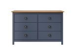 Syfax™ Credenza Hill Grigia 125X40X80 Cm In Legno Massello Di Pino