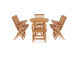 Syfax™ Set Da Pranzo Da Giardino 9 Pz Pieghevole In Massello Di Teak