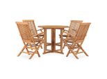 Syfax™ Set Da Pranzo Da Giardino 5 Pz Pieghevole In Massello Di Teak