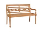 Syfax™ Panca Batavia Con Cuscino Blu Reale 120 Cm In Massello Di Teak