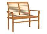 Syfax™ Panca Da Giardino Con Cuscino Nero 112 Cm In Legno Di Teak