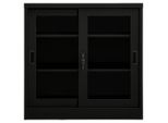 Syfax™ Armadio Con Ante Scorrevoli Nero 90X40X90 Cm In Acciaio