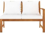 Syfax™ Panca Da Giardino 114,5 Cm Con Cuscino Crema Massello Di Acacia