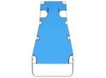 Syfax™ Lettino Prendisole Pieghevole Poggiatesta Acciaio Blu Turchese