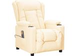 Syfax™ Poltrona Alzapersona Massaggiante Crema In Pelle Finta