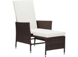 Syfax™ Sedia Da Giardino Reclinabile Con Cuscino In Polyrattan Marrone