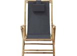 Syfax™ Sedia Relax Reclinabile Grigio Scuro In Bambù E Tessuto