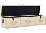 Syfax™ Panca Contenitore 110 Cm Crema In Abete Massello E Tessuto
