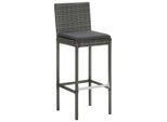 Syfax™ Sgabelli Da Bar Con Cuscini 4 Pz Grigi In Polyrattan