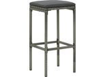 Syfax™ Sgabelli Da Bar Con Cuscini 3 Pz Grigi In Polyrattan