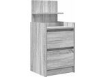 Syfax™ Comodino Con 2 Cassetti Grigio Sonoma 38X34X80 Cm