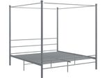 Syfax™ Letto A Baldacchino Grigio In Metallo 180X200 Cm