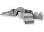 Parco Giochi In Schiuma Con Piscina Rotonda 90X30 Velvet Grey + 5 Elementi Senza Palline