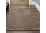 Tappeto Moderno Con Motivo Ad Arco Di Facile Manutenzione Ed Elegante In Marrone Dimensioni - 80 X 300 Cm
