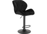 Sgabello Da Bar - Regolabile In Altezza, Girevole - Seduta In Velluto 50X40 Cm - Alzata A Gas 60-82 Cm - Struttura In Acciaio Cromato Con Poggiapiedi - Portata 100 Kg - Nero