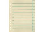 9531101100 Fogli Divisori - A4 Extra Larghi, Verdi, Stampa Organizzazione Colorata, 100 Pezzi