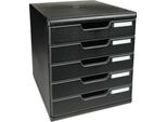 Exacompta Cassettiera Modulo A4 Ecoblack, 5 Cassetti, Nero