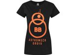 Maglietta Star Wars The Force Awakens Donna BB-8 Astromech Droid NS4231 (Xl) (Nero)