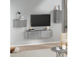 Maison Exclusive - Set Di Mobili Porta Tv 4 Pz Grigio Sonoma In Legno Multistrato