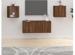 The Living Store Pensili Tv 2 Pz. Aspetto Rovere Marrone 40X34,5X40 Cm