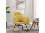 The Living Store Sedia A Dondolo In Velluto Giallo Senape