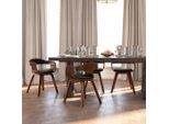 The Living Store Sedie Da Pranzo 4 Pezzi In Legno Curvato Nero E Similcuoio